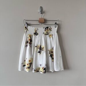 GENTLE Fawn-Floral Smocked Waist Lightweight Mini Dress (Size:Small)